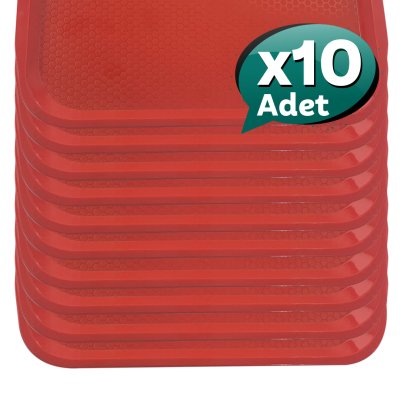10'lu No 0 Fast Food Tepsi 20 X 30 cm - Kırmızı