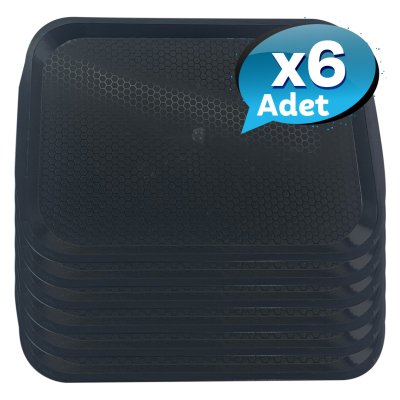 6'lı No1 Fast Food Tepsi 27 X 36 cm - Siyah