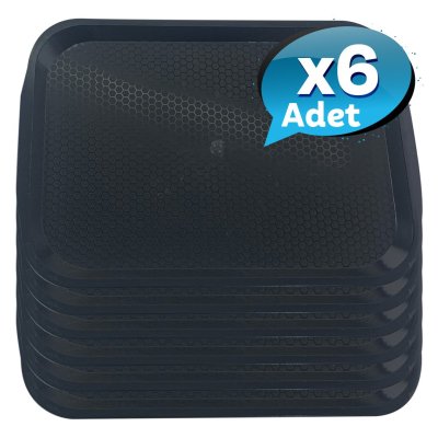 6'lı No1 Fast Food Tepsi 27 X 36 cm - Siyah